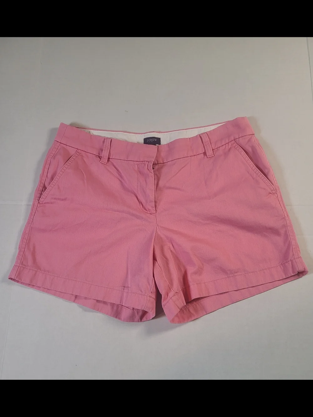 J Crew Shorts Womens 8 Pink Chino Mid Rise Casual Preppy Cotton Summer